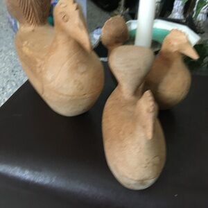 Handcrafted Wooden Chicken Decor Objects